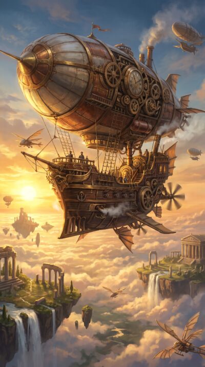Sky Pirate Airship Wallpaper